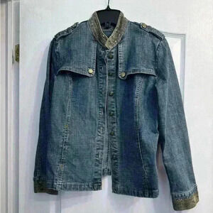 Simon Chang  army style denim jacket
